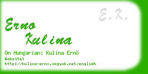 erno kulina business card