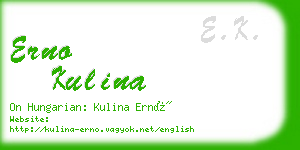erno kulina business card